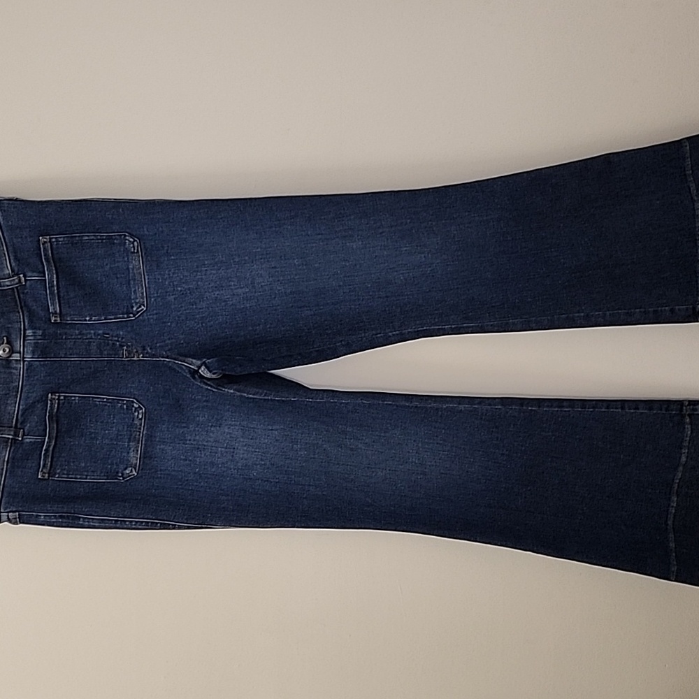 SPANX shape EveryWear Flare Jeans pull-on style with patch pockets Size XL - Picture 7 of 16